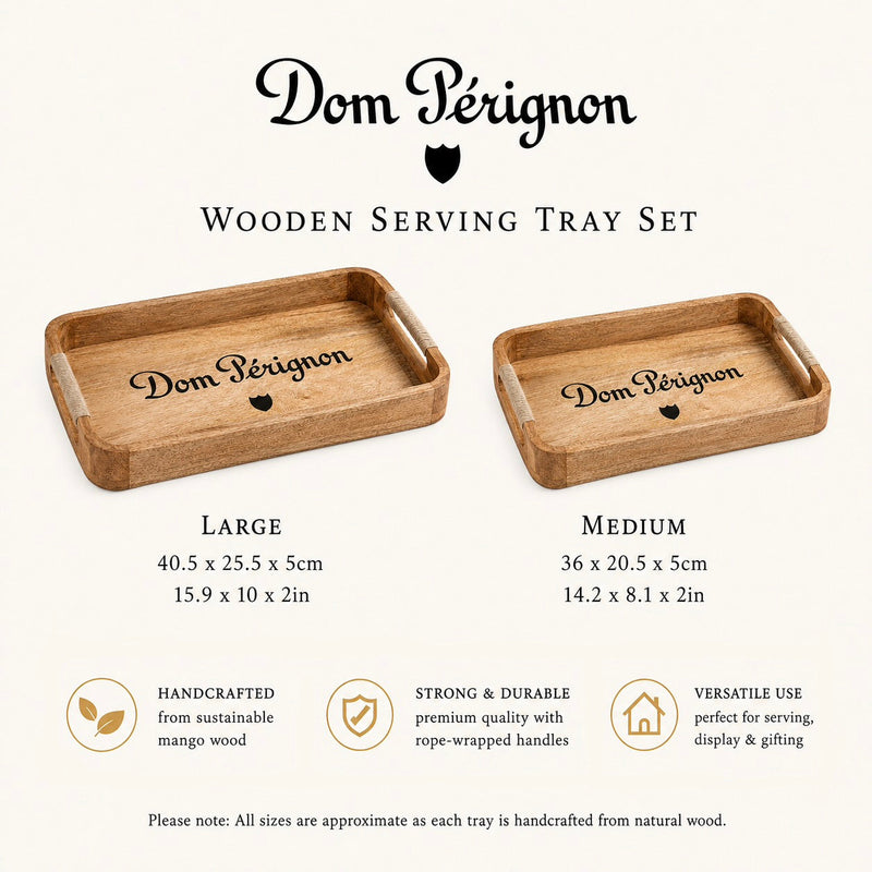 Wooden Serving Trays Dom Pérignon Champagne