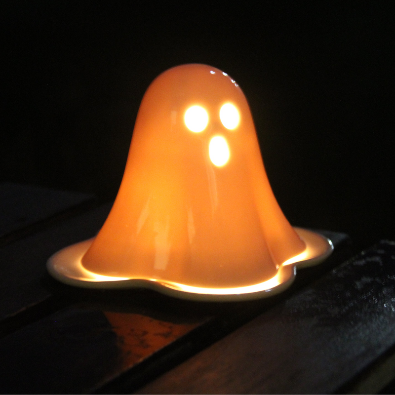 Ghost Tealight Holder (Unique tealight holder designed for halloween, translucent while lighting in the dark)