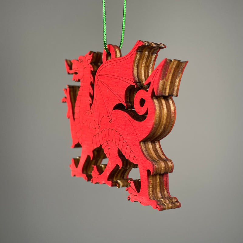 Welsh Dragon Bauble - Handmade Ornament