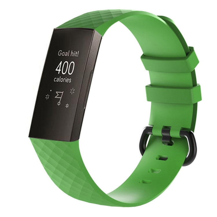 Diamond Pattern Silicone Watch Band for Fitbit Charge 3, Size: 210x18mm, Size：210x18mm