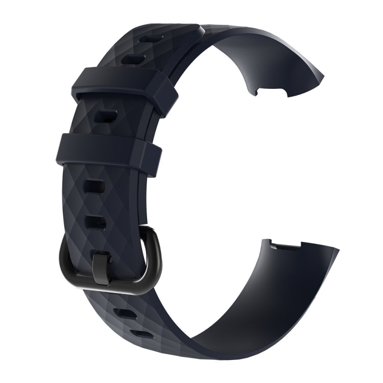 Diamond Pattern Silicone Watch Band for Fitbit Charge 3, Size: 210x18mm, Size：210x18mm