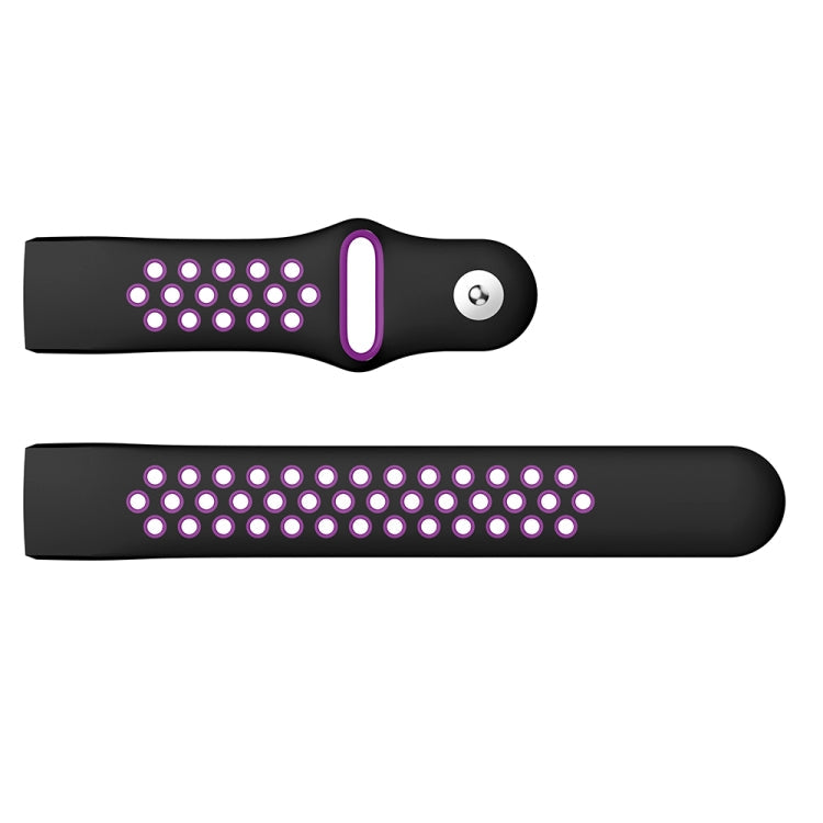 Two-color Round Hole Silicone Watch Band for Fitbit Charge 3, Watch Band Size:145-210mm