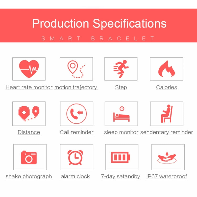 CHIGU C6 0.69 inch OLED Display Bluetooth Smart Bracelet, Support Heart Rate Monitor / Pedometer / Calls Remind / Sleep Monitor / Sedentary Reminder / Alarm / Anti-lost, Compatible with Android and iOS Phones, CHIGU C6 Pink, CHIGU C6 Green, CHIGU C6 Bl...