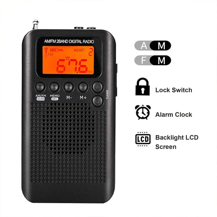 HRD-104 Mini Portable FM + AM Two Band Radio with Loudspeaker
