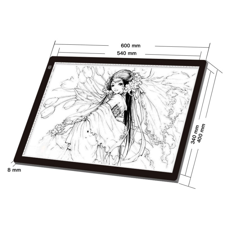 23W 12V LED Three Level of Brightness Dimmable A2 Acrylic Copy Boards Anime Sketch Drawing Sketchpad, EU Plug, EU Plug