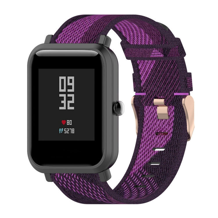 20mm Stripe Weave Nylon Wrist Strap Watch Band for Huami Amazfit GTR 42mm / GTS / BIP / BIP Lite