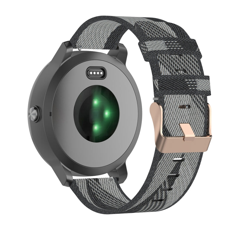 20mm Stripe Weave Nylon Wrist Strap Watch Band for Garmin Venu, Vivomove 3, Vivoactive 3, Forerunner 245 / 645