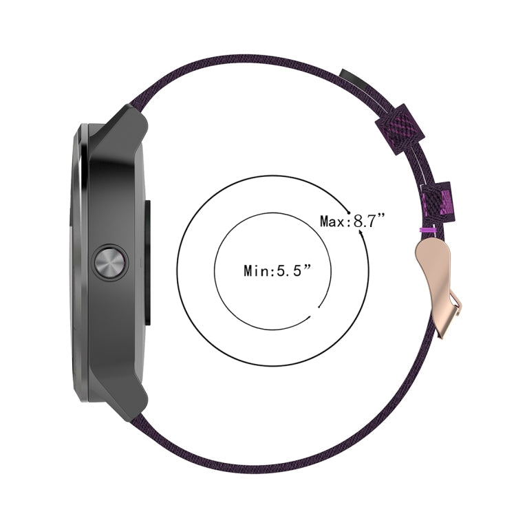 20mm Stripe Weave Nylon Wrist Strap Watch Band for Garmin Venu, Vivomove 3, Vivoactive 3, Forerunner 245 / 645