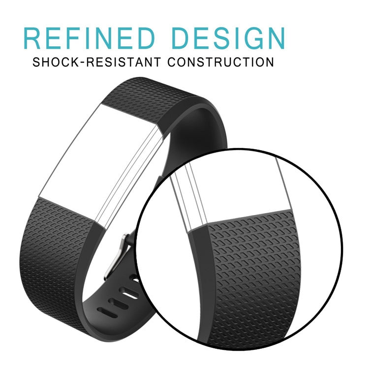 Square Pattern Adjustable Sport Watch Band for FITBIT Charge 2, Size: S, 10.5x8.5cm, S, Dark Purple, S, Purple, S, Cyan, S, Pink, S, Red, S, Green, S, Rose Red, S, Grey, S, Sky Blue, S, Blue, S, White, S, Aurora Blue, S, Black, S, Light Pink...