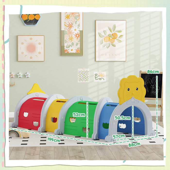 AIYAPLAY Kids Play Tunnel for 3-6 Years Crawl and Climb, Lion Design