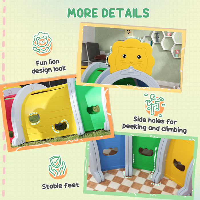 AIYAPLAY Kids Play Tunnel for 3-6 Years Crawl and Climb, Lion Design