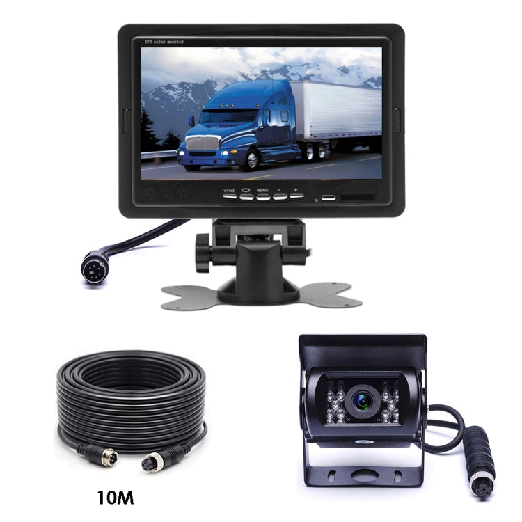 F0505 7 inch HD Car 18 IR LEDs Backup Camera Rearview Mirror Monitor, with 10m Cable, Single Camera