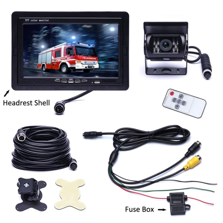 F0505 7 inch HD Car 18 IR LEDs Backup Camera Rearview Mirror Monitor, with 10m Cable, Single Camera