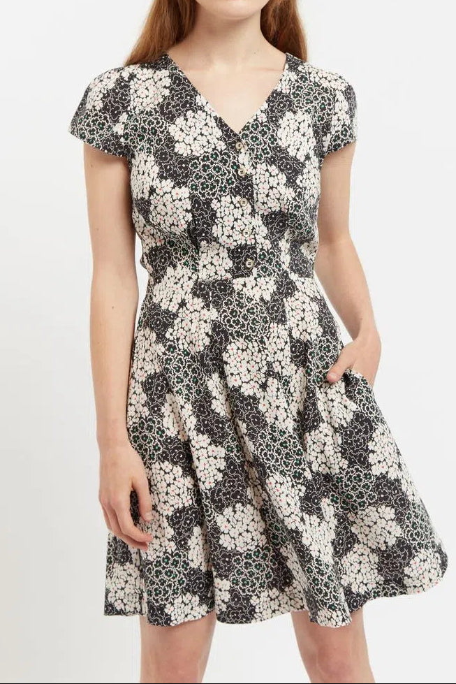 Louche Cathleen Mini Flower Patch in Black & White