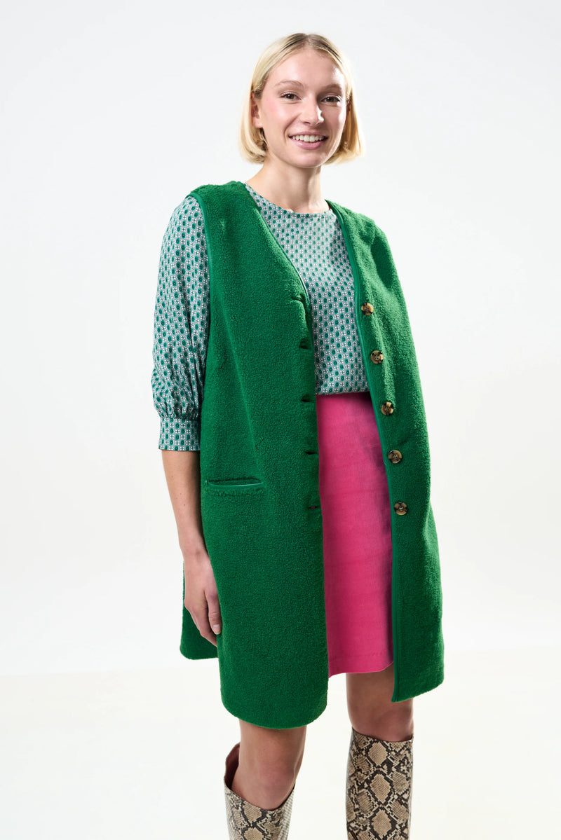 Cathel Borg Longline Gilet - Green