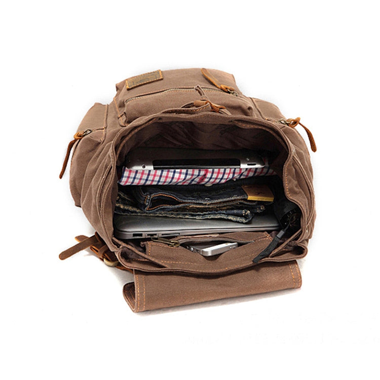 AUGUR 1039 Men Retro Canvas Backpack Shoulders Laptop Bag, 1039