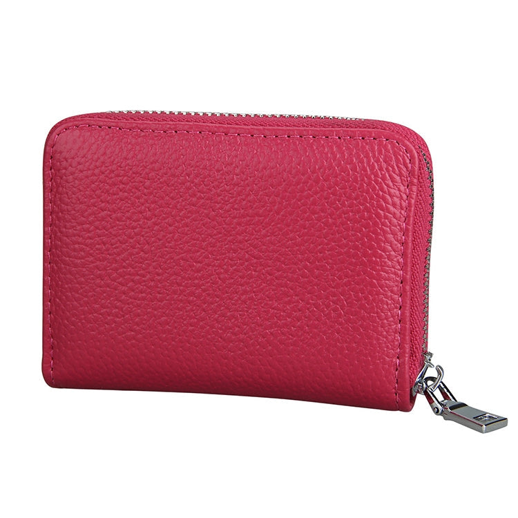 KB205 Antimagnetic RFID Litchi Texture Leather Zipper Large-capacity Card Holder Wallet