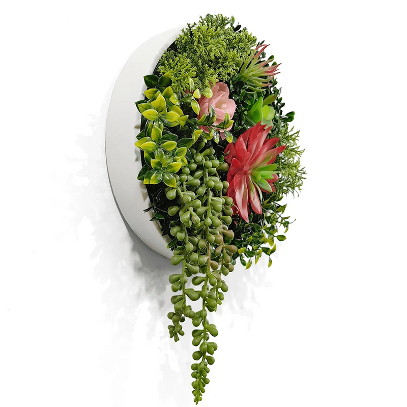 Artificial "Gemstone" Wall Art - 25cm Circular Frame