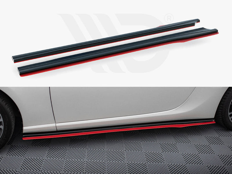 Maxton Design - SIDE SKIRTS SPLITTERS (BLACK & RED) V.2 SUBARU BRZ (2017-2020)/ TOYOTA GT86 FACELIFT (2017-UP)