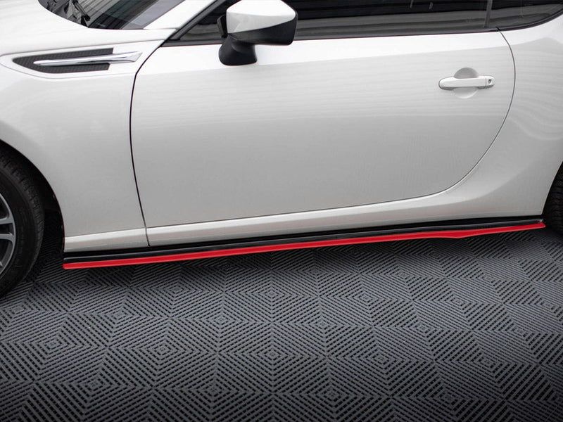 Maxton Design - SIDE SKIRTS SPLITTERS (BLACK & RED) V.2 SUBARU BRZ (2017-2020)/ TOYOTA GT86 FACELIFT (2017-UP)