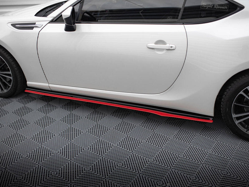 Maxton Design - SIDE SKIRTS SPLITTERS (BLACK & RED) V.2 SUBARU BRZ (2017-2020)/ TOYOTA GT86 FACELIFT (2017-UP)