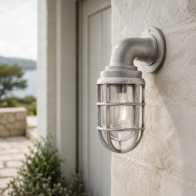 Beachamwell ~ Raw Cast Bulkhead Outdoor & Bathroom Sconce Wall Light ~ 10.5 Inch
