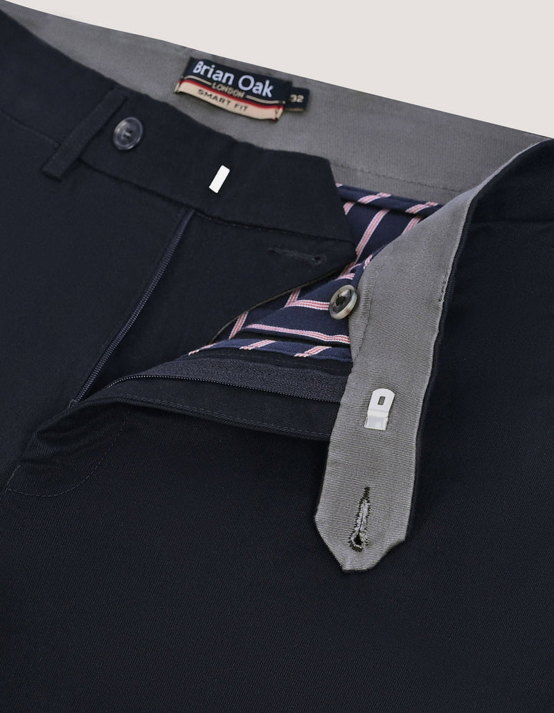 Plain Black Twill Chino Trouser
