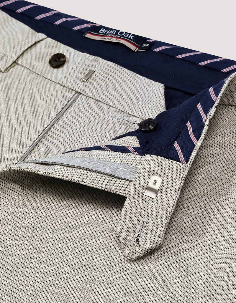 Light Grey Textured Chinos
