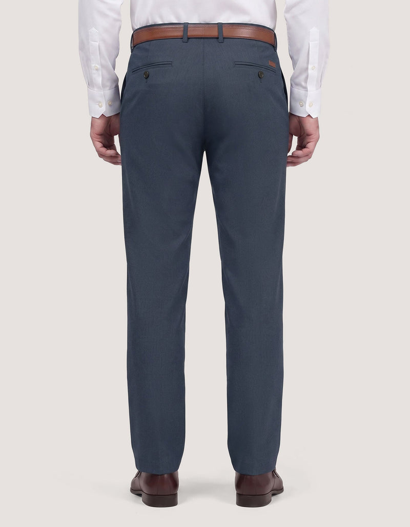 Blue Textured Chino Trouser