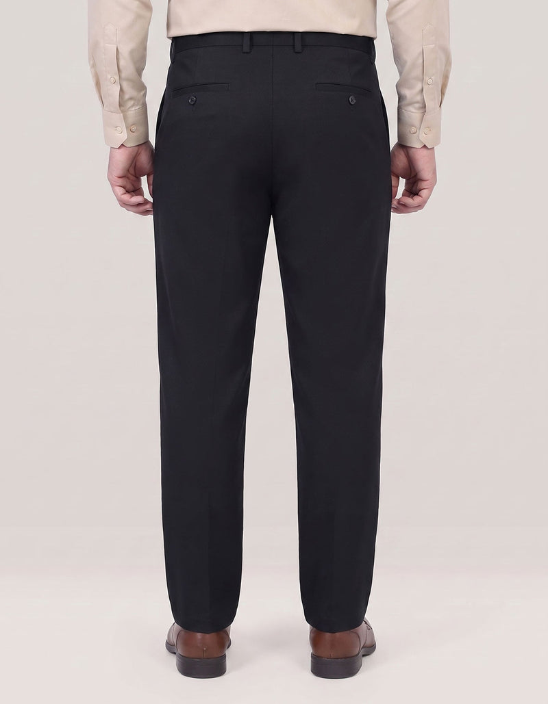 Black Smart Fit Textured Chino Trouser