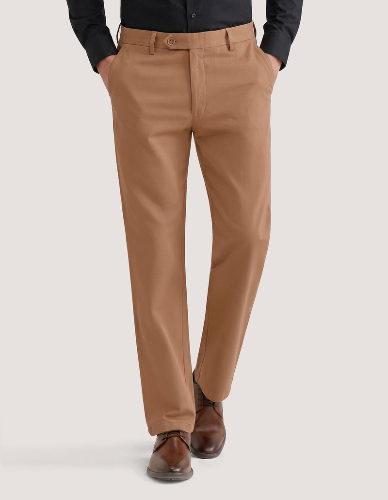 Camel Smart Fit Textured Chino Trouser