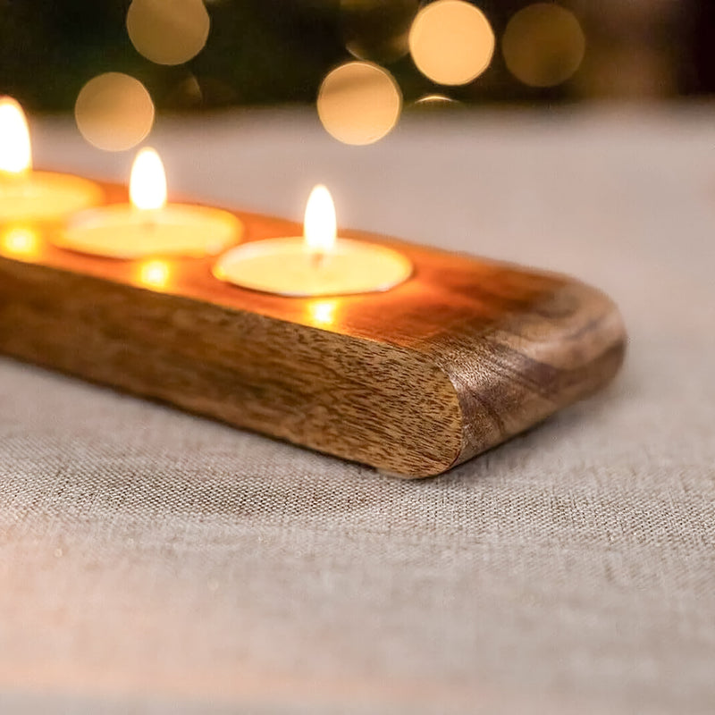 Mango Wood 9 Tealight Candle Holder