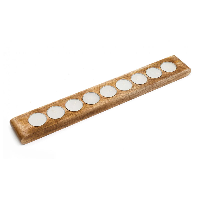 Mango Wood 9 Tealight Candle Holder