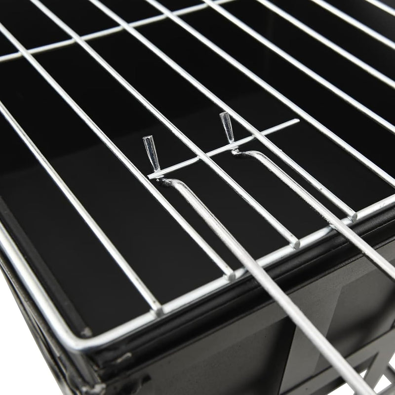 Black Gothic Square Fire Pit Outdoor Garden BBQ Heater