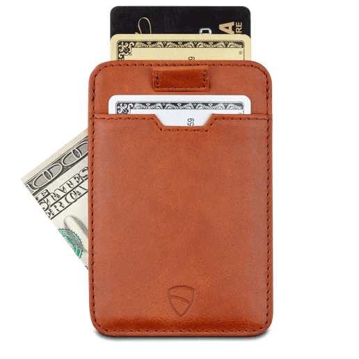 VAULTSKIN CHELSEA LEATHER CARD HOLDER WITH RFID BLOCKING | COGNAC