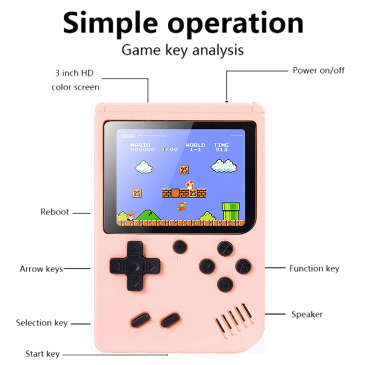 MK800 3.0 inch Macaron Mini Retro Classic Handheld Game Console for Kids Built-in 800 Games, Support AV Output, MK800 / Blue, MK800 / Yellow, MK800 / Pink, MK800 / Green, MK800 / Grey