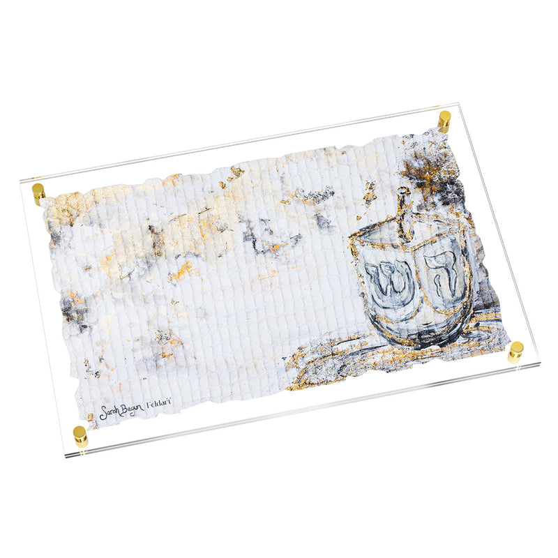 Leather Artwork Chanukah Tray