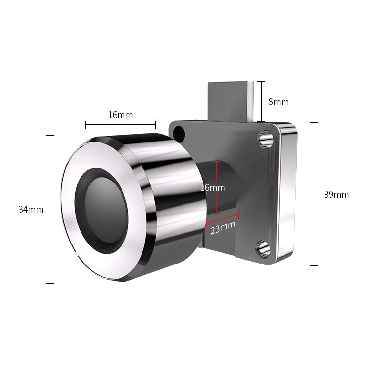 T21FB Micro USB Charging Zinc Alloy Smart Fingerprint + Bluetooth Single Open Drawer Lock File Cabinet Lock, Single Open Fingerprint + Bluetooth