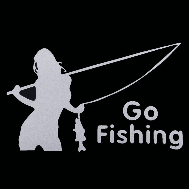Beauty Go Fishing Styling Reflective Car Sticker, Size: 14cm x 8.5cm, Styling Reflective 2, Fishing Styling 2