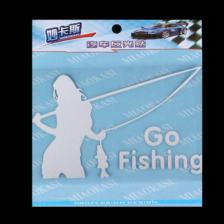 Beauty Go Fishing Styling Reflective Car Sticker, Size: 14cm x 8.5cm, Styling Reflective 2, Fishing Styling 2