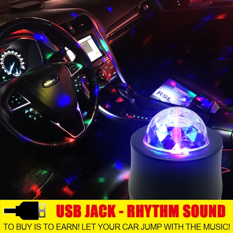 5V 6W Colorful Car Decoration DJ Light Sound Activated Strobe Effect Atmosphere Light Star Music Light Lamp with 6 RGB LED Lights, Cable Length:4m, Sound Activated Atmosphere Light