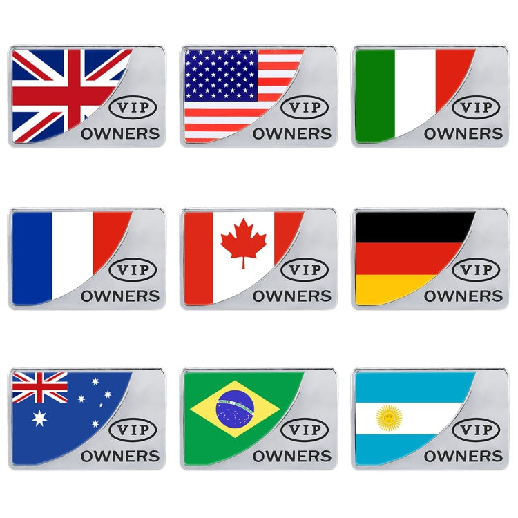 Universal Car UK Flag Rectangle Shape VIP Metal Decorative Sticker, UK Flag (Silver)