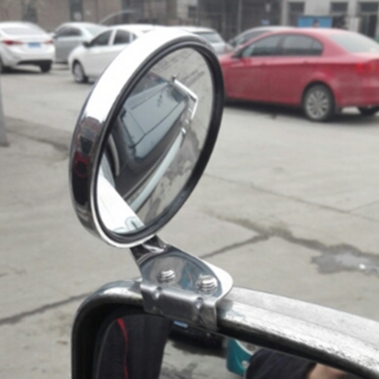 Vehicle Front Blind Area Wide-angle Adjustable Observation Mirror, Black Right Side, Silver Left Side