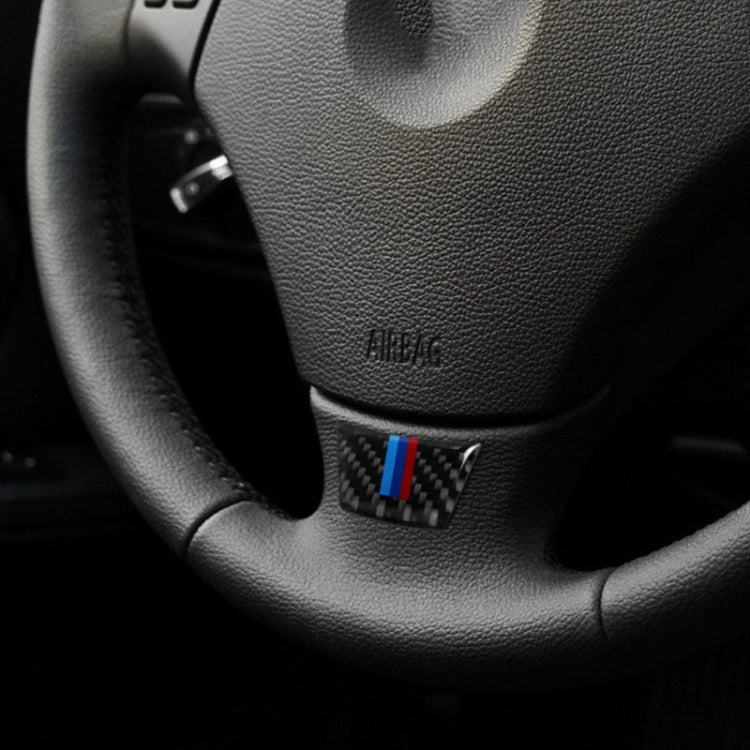 Car Carbon Fiber Steering Wheel Decorative Sticker for BMW E90 / E92, Steering Wheel Decorative Sticker A