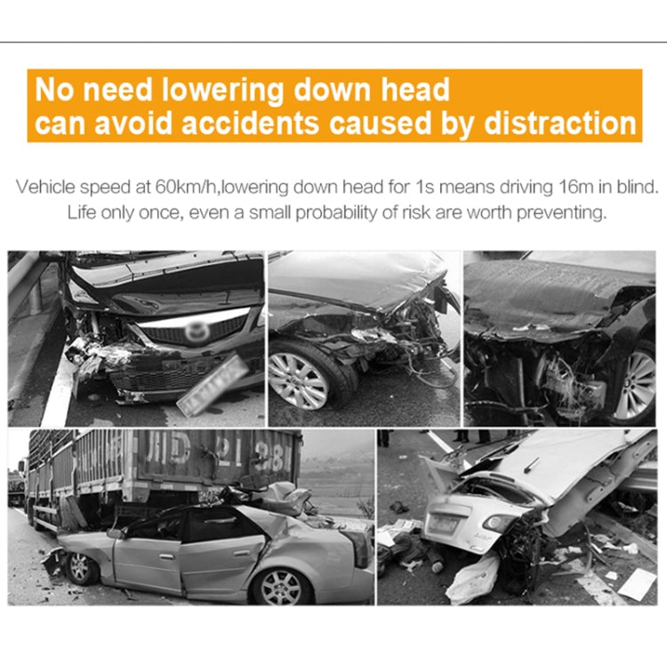 T100 OBD2 4 inch Vehicle-mounted Head Up Display Security System, Support Car Speed / Engine Revolving Speed Display / Instantaneous Fuel Consumption / Detection and Elimination Fault Code, T100