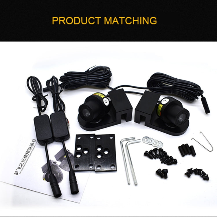 2 PCS DC 8-36V Ghost Shadow Courtesy Angel Wings Projection Lamp Car Door LED Welcome Lights, Cold Blue, Blue, Red, White