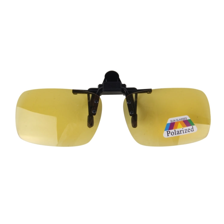 Polarized Clip-on Flip Up Plastic Clip Sunglasses Lenses Glasses Unbreakable Driving Fishing Outdoor Sport, Dark Green, Yellow, Brown