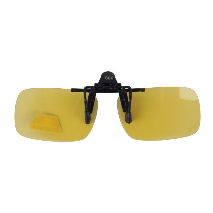 Polarized Clip-on Flip Up Plastic Clip Sunglasses Lenses Glasses Unbreakable Driving Fishing Outdoor Sport, Dark Green, Yellow, Brown
