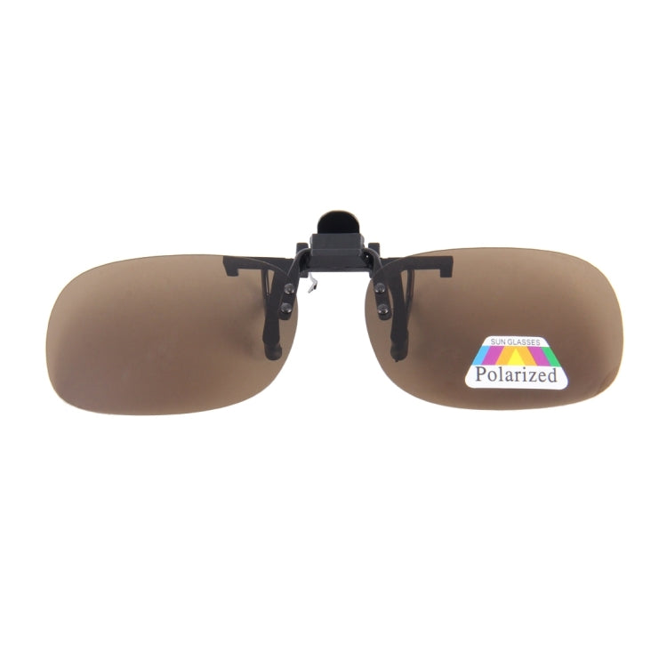 Polarized Clip-on Flip Up Plastic Clip Sunglasses Lenses Glasses Unbreakable Driving Fishing Outdoor Sport, Dark Green, Yellow, Brown