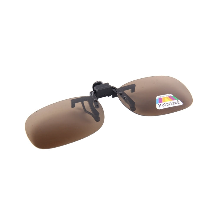 Polarized Clip-on Flip Up Plastic Clip Sunglasses Lenses Glasses Unbreakable Driving Fishing Outdoor Sport, Dark Green, Yellow, Brown